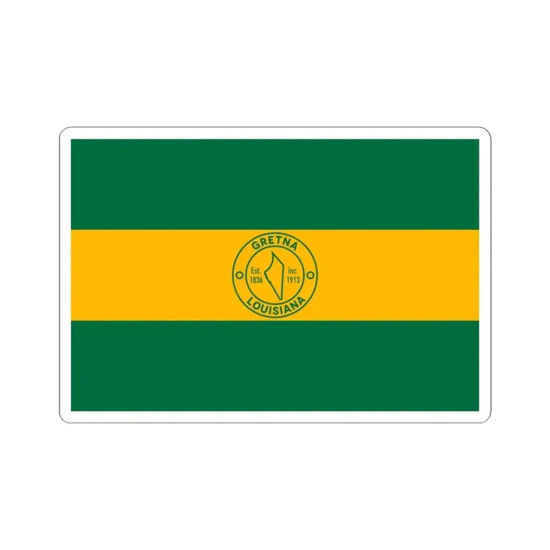 Flag of Gretna Louisiana (United States) STICKER Vinyl Kiss-Cut Decal 4 Inch White - The Sticker Space