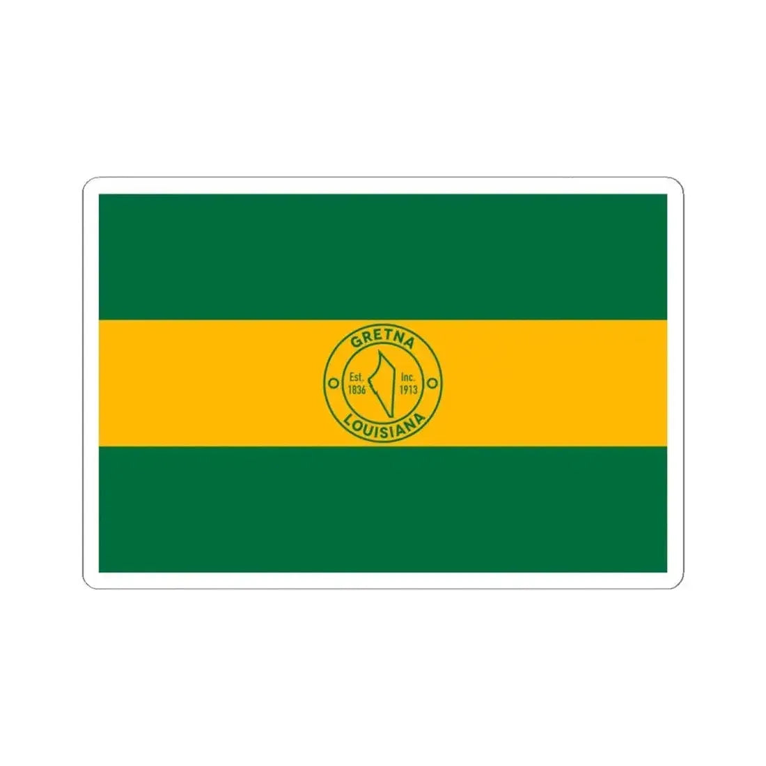 Flag of Gretna Louisiana (United States) STICKER Vinyl Kiss-Cut Decal 6 Inch White - The Sticker Space