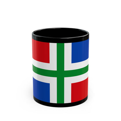 Flag of Groningen Netherlands - Black Coffee Mug-11oz-The Sticker Space