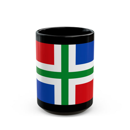 Flag of Groningen Netherlands - Black Coffee Mug-15oz-The Sticker Space