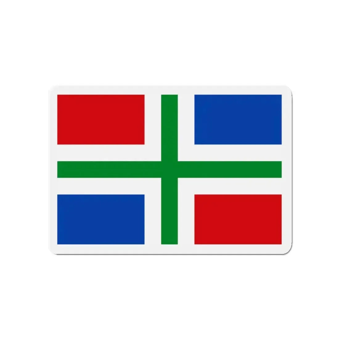 Flag of Groningen Netherlands - Refrigerator Magnet 3 Inch - The Sticker Space