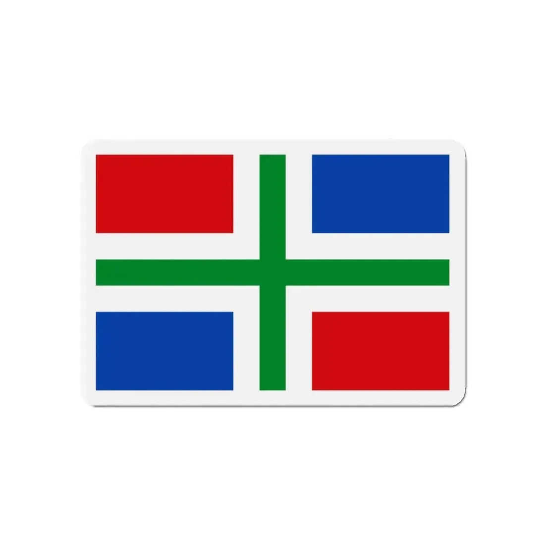 Flag of Groningen Netherlands - Refrigerator Magnet 4 Inch - The Sticker Space