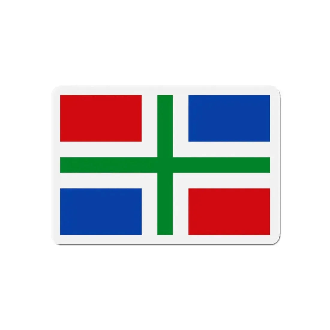 Flag of Groningen Netherlands - Refrigerator Magnet 5 Inch - The Sticker Space
