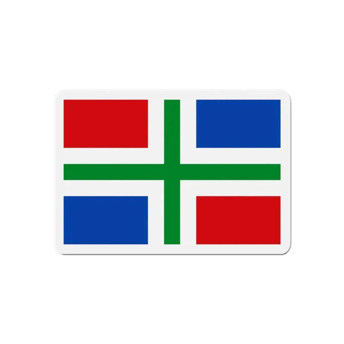 Flag of Groningen Netherlands - Refrigerator Magnet 6 Inch - The Sticker Space