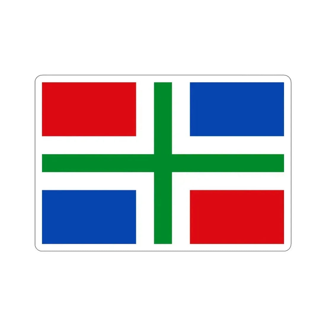 Flag of Groningen Netherlands STICKER Vinyl Die-Cut Decal 3 Inch - The Sticker Space
