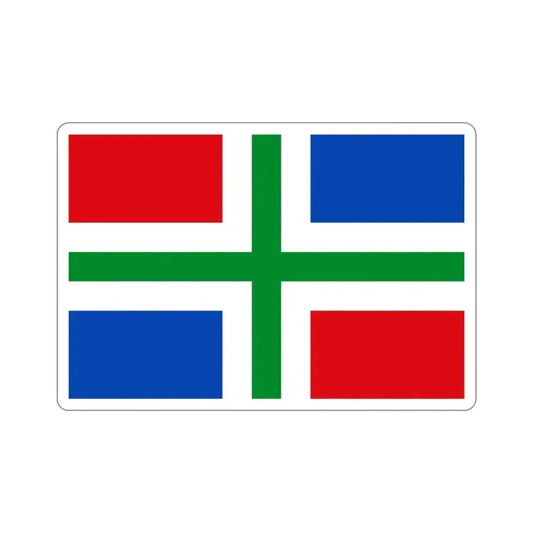 Flag of Groningen Netherlands STICKER Vinyl Die-Cut Decal 4 Inch - The Sticker Space