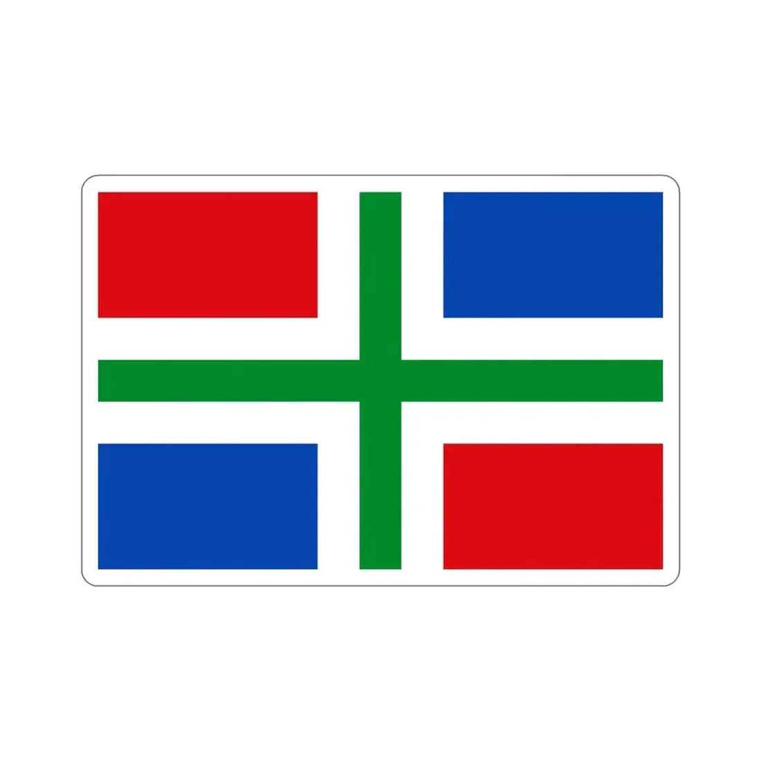 Flag of Groningen Netherlands STICKER Vinyl Die-Cut Decal 4 Inch - The Sticker Space