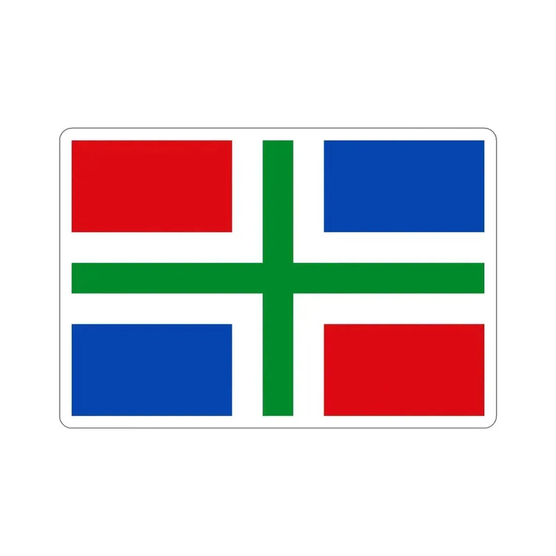 Flag of Groningen Netherlands STICKER Vinyl Die-Cut Decal 5 Inch - The Sticker Space