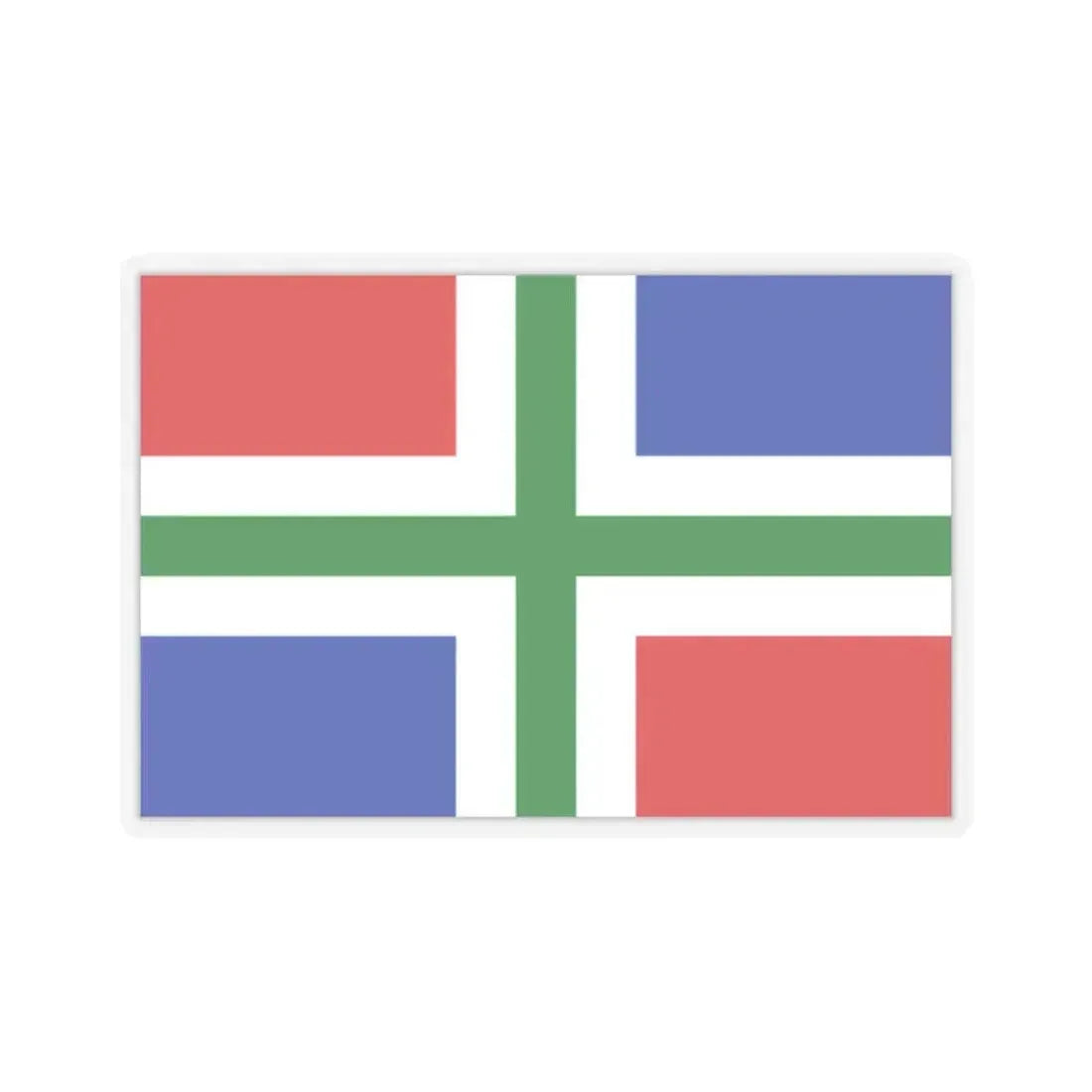 Flag of Groningen Netherlands - STICKER Vinyl Kiss-Cut Decal 2 Inch Transparent - The Sticker Space
