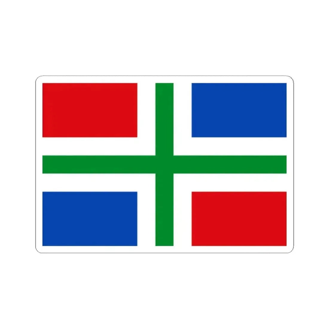Flag of Groningen Netherlands - STICKER Vinyl Kiss-Cut Decal 2 Inch White - The Sticker Space