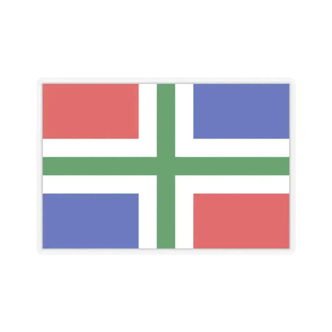 Flag of Groningen Netherlands - STICKER Vinyl Kiss-Cut Decal 3 Inch Transparent - The Sticker Space