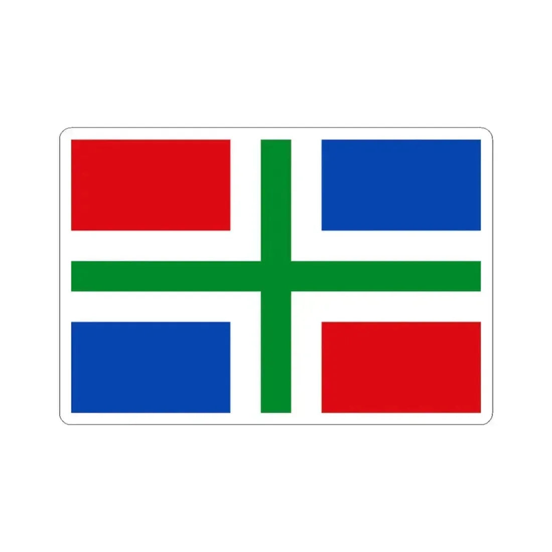 Flag of Groningen Netherlands - STICKER Vinyl Kiss-Cut Decal 3 Inch White - The Sticker Space