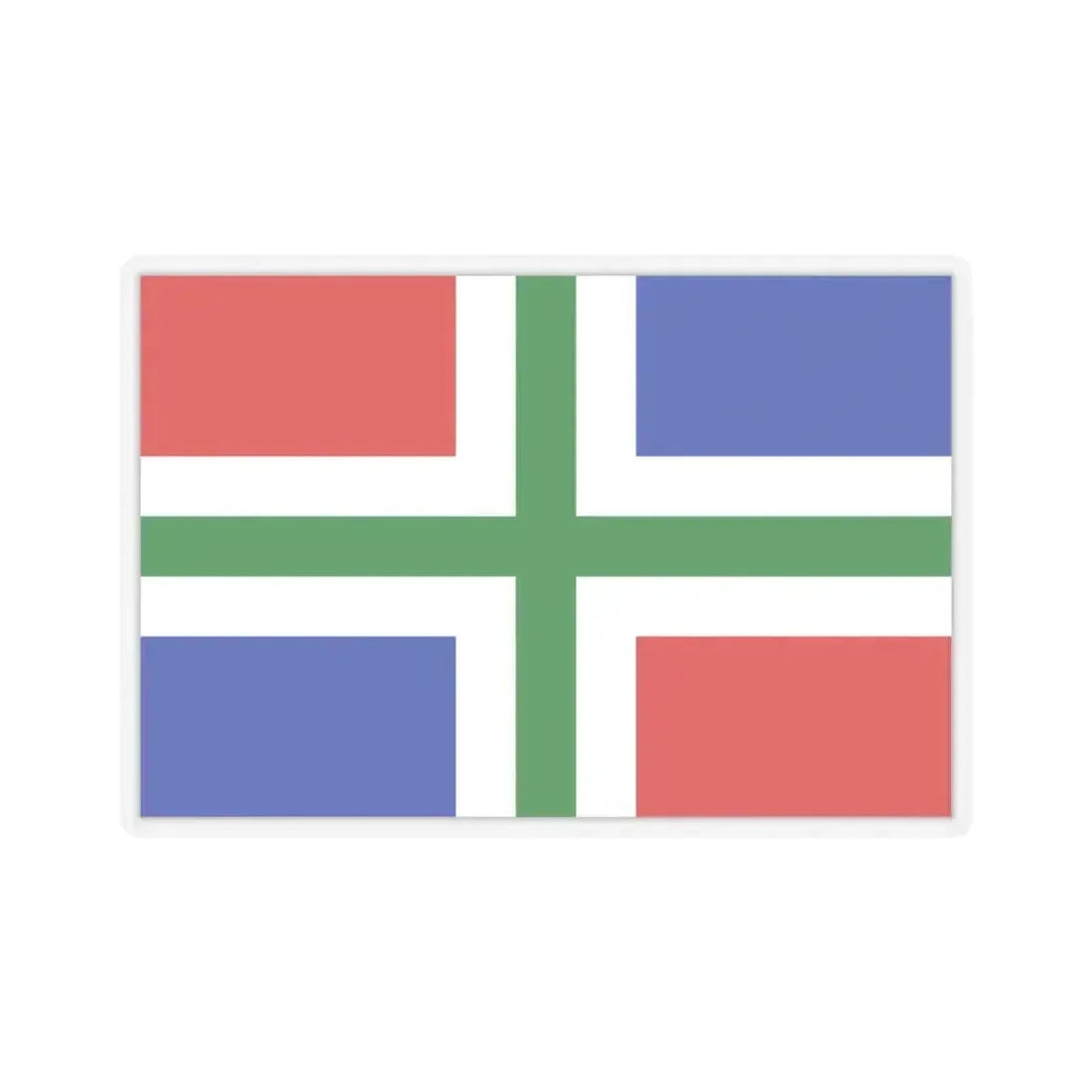 Flag of Groningen Netherlands - STICKER Vinyl Kiss-Cut Decal 4 Inch Transparent - The Sticker Space