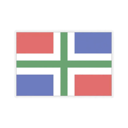 Flag of Groningen Netherlands - STICKER Vinyl Kiss-Cut Decal 4 Inch Transparent - The Sticker Space