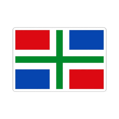Flag of Groningen Netherlands - STICKER Vinyl Kiss-Cut Decal 4 Inch White - The Sticker Space