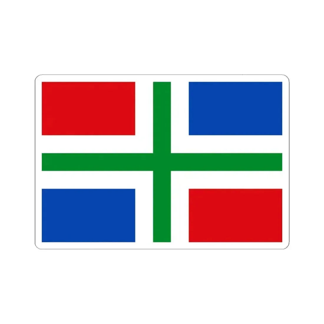 Flag of Groningen Netherlands - STICKER Vinyl Kiss-Cut Decal 6 Inch White - The Sticker Space