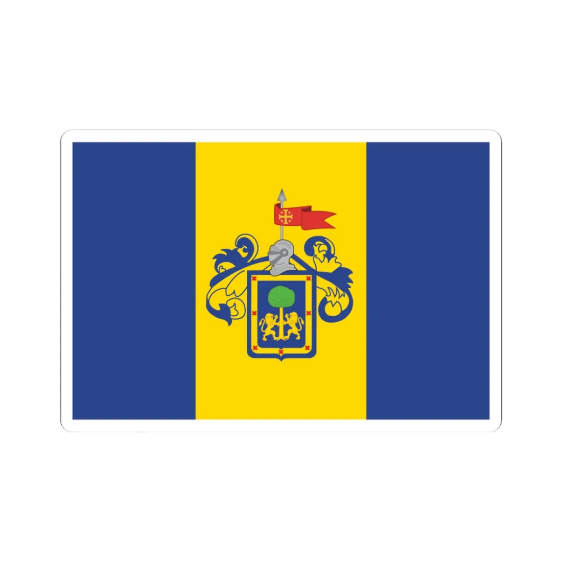 Flag of Guadalajara México (Mexico) STICKER Vinyl Kiss-Cut Decal 3 Inch White - The Sticker Space