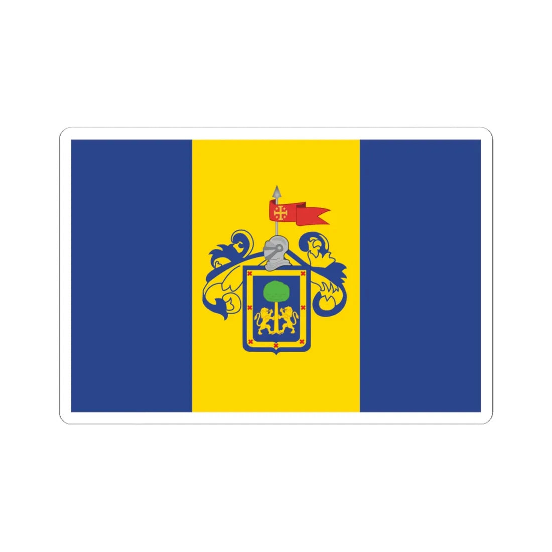 Flag of Guadalajara México (Mexico) STICKER Vinyl Kiss-Cut Decal 6 Inch White - The Sticker Space