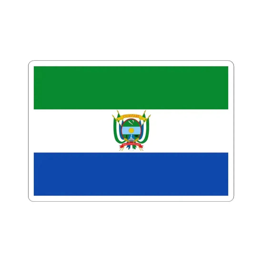 Flag of Guaviare (Colombia) STICKER Vinyl Kiss-Cut Decal 4 Inch White - The Sticker Space