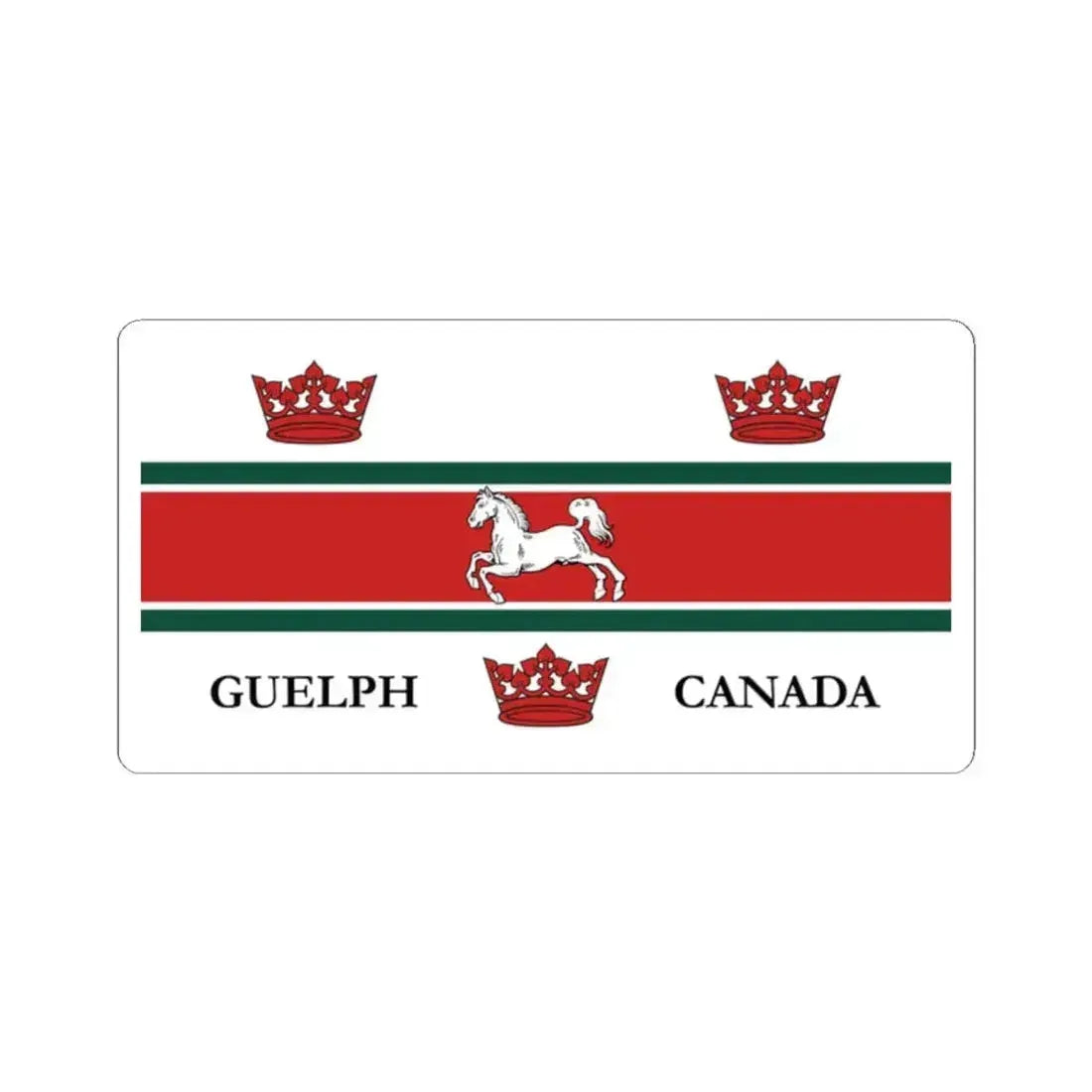 Flag of Guelph (Canada) STICKER Vinyl Kiss-Cut Decal 2 Inch White - The Sticker Space