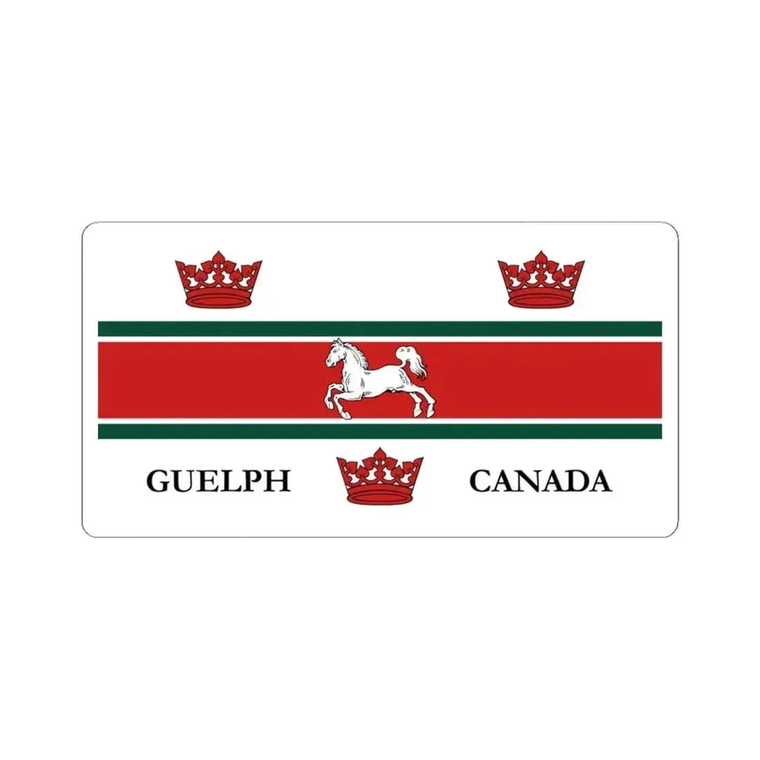 Flag of Guelph Canada - STICKER Vinyl Kiss-Cut Decal 4 Inch White - The Sticker Space