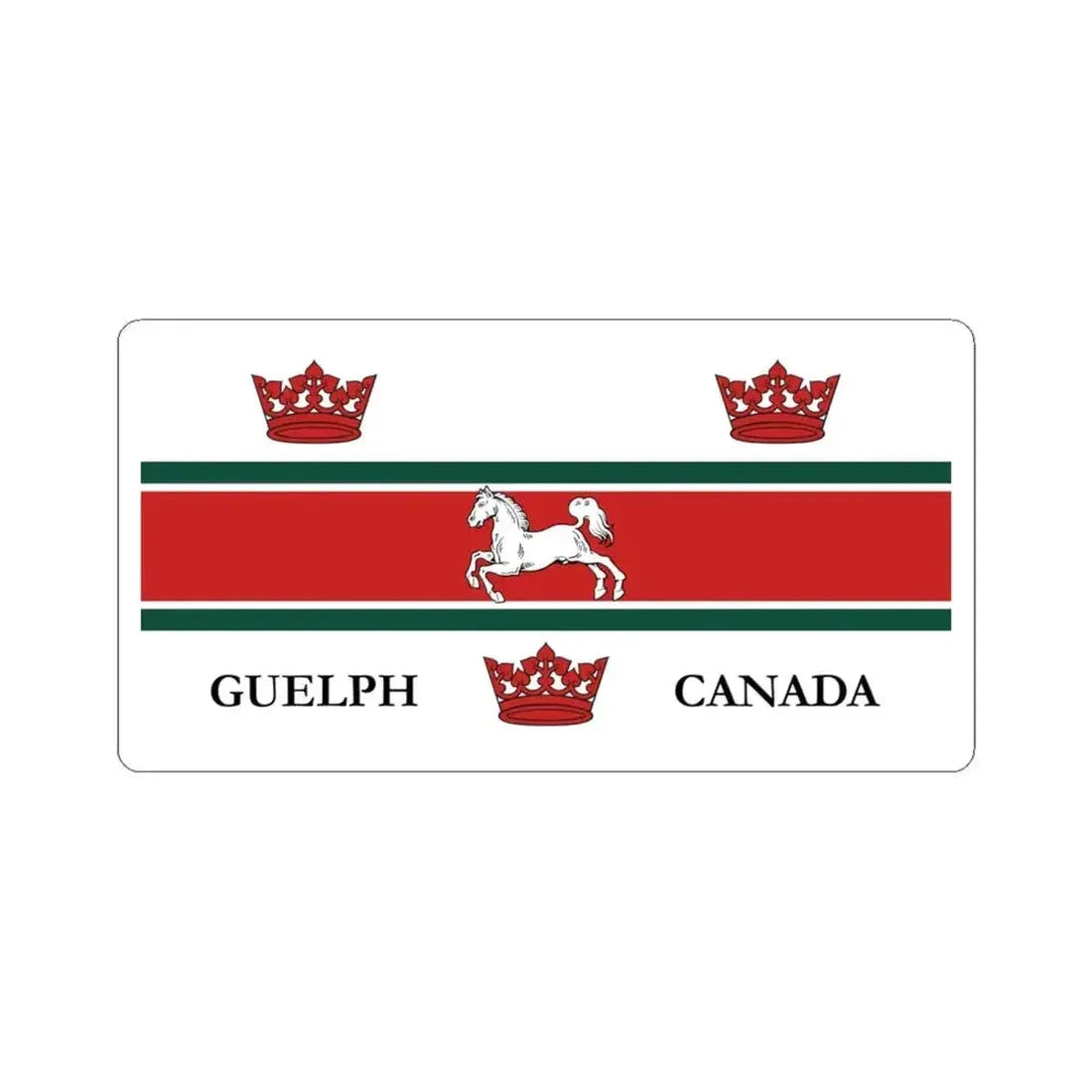 Flag of Guelph (Canada) STICKER Vinyl Kiss-Cut Decal 6 Inch White - The Sticker Space