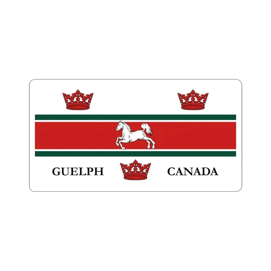 Flag of Guelph Canada - STICKER Vinyl Kiss-Cut Decal 6 Inch White - The Sticker Space