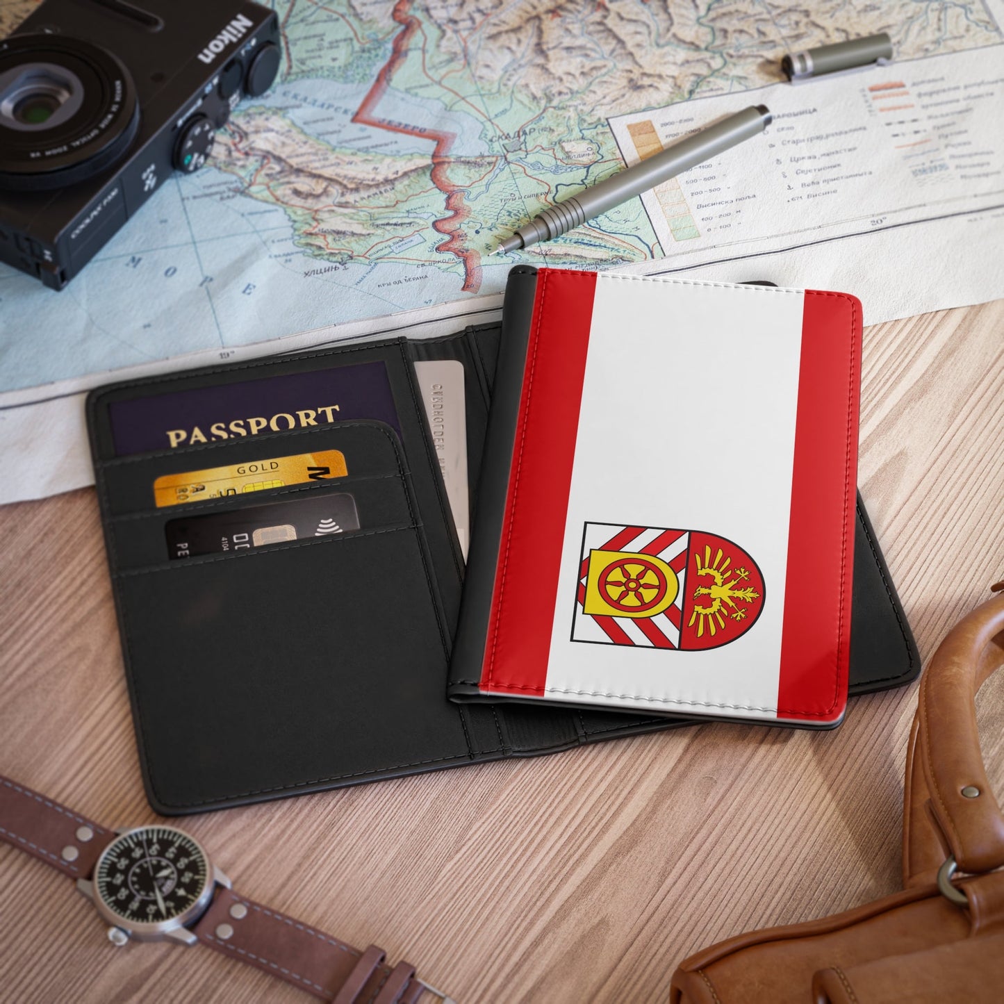 Flag of Gütersloh Germany - Passport Holder-3.9" x 5.8"-The Sticker Space