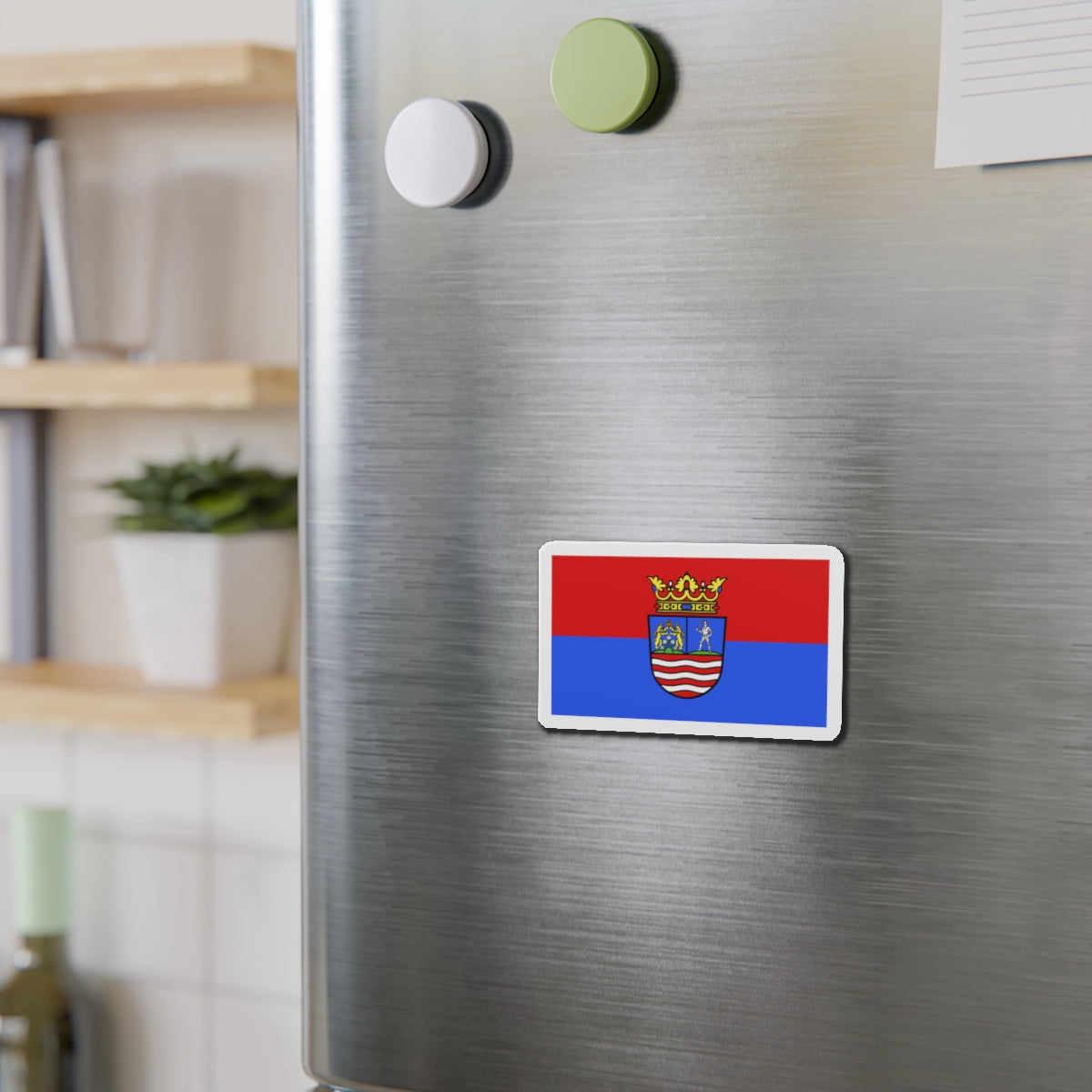 Flag of Győr Moson Sopron County Hungary - Die-Cut Magnet-The Sticker Space