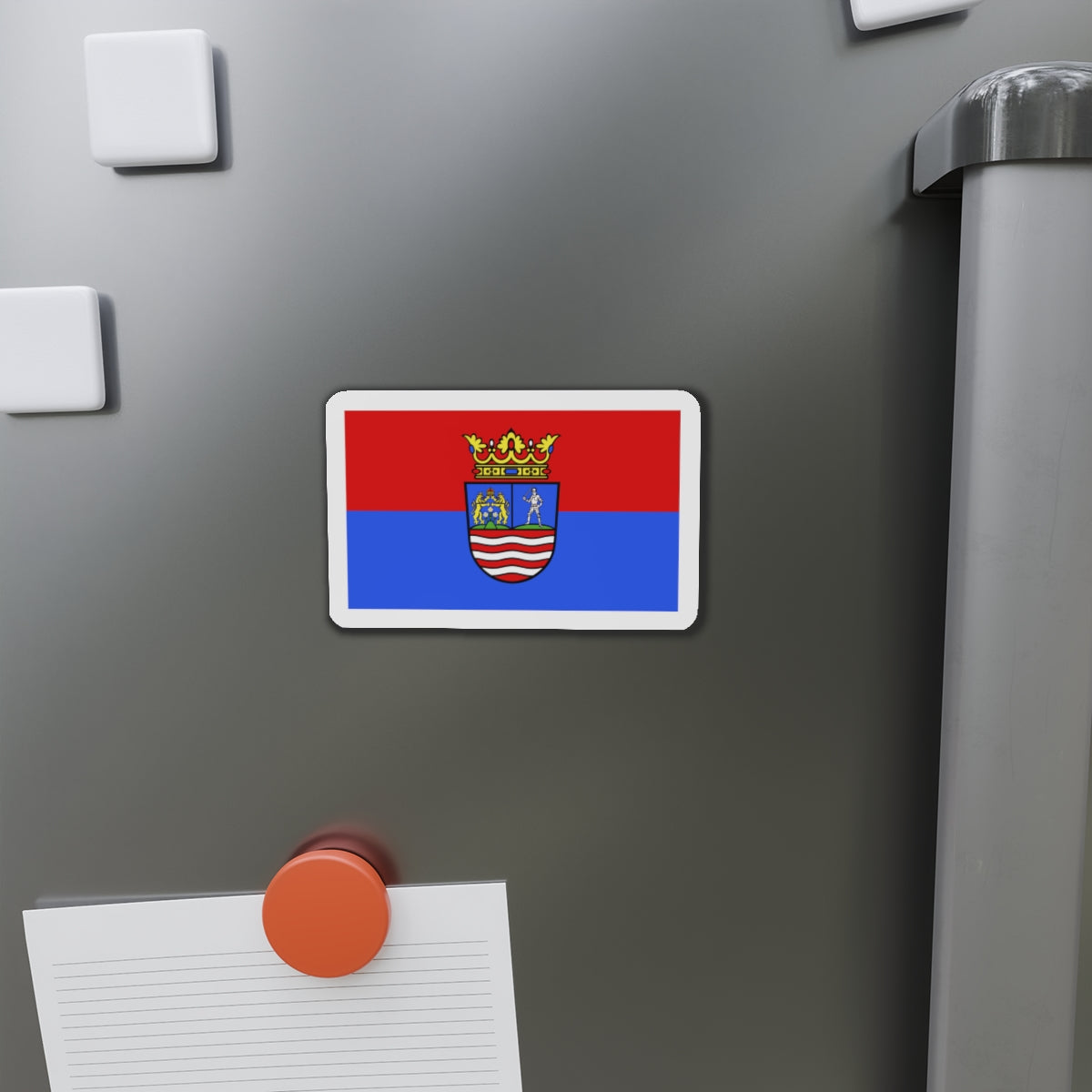 Flag of Győr Moson Sopron County Hungary - Die-Cut Magnet-The Sticker Space