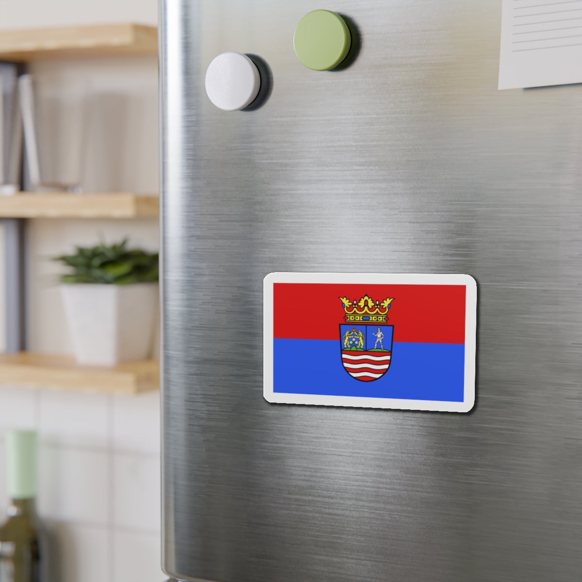 Flag of Győr Moson Sopron County Hungary - Die-Cut Magnet-The Sticker Space