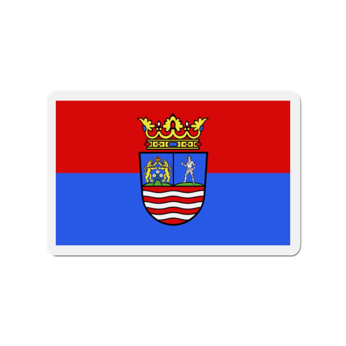 Flag of Győr Moson Sopron County Hungary - Die-Cut Magnet-2" x 2"-The Sticker Space