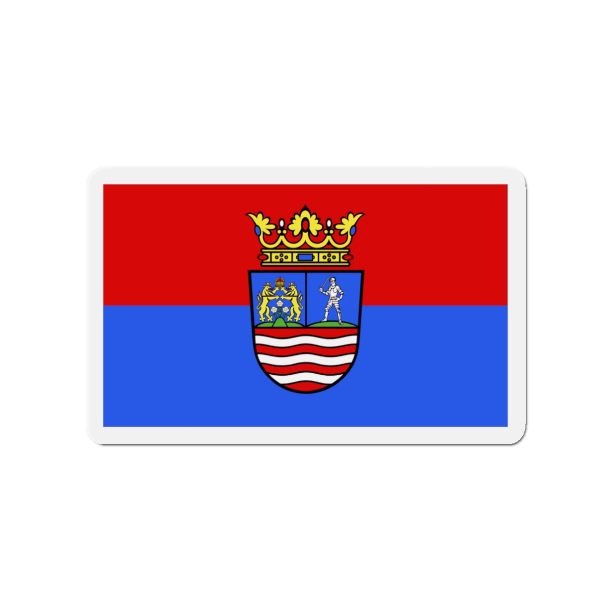 Flag of Győr Moson Sopron County Hungary - Die-Cut Magnet-3" x 3"-The Sticker Space