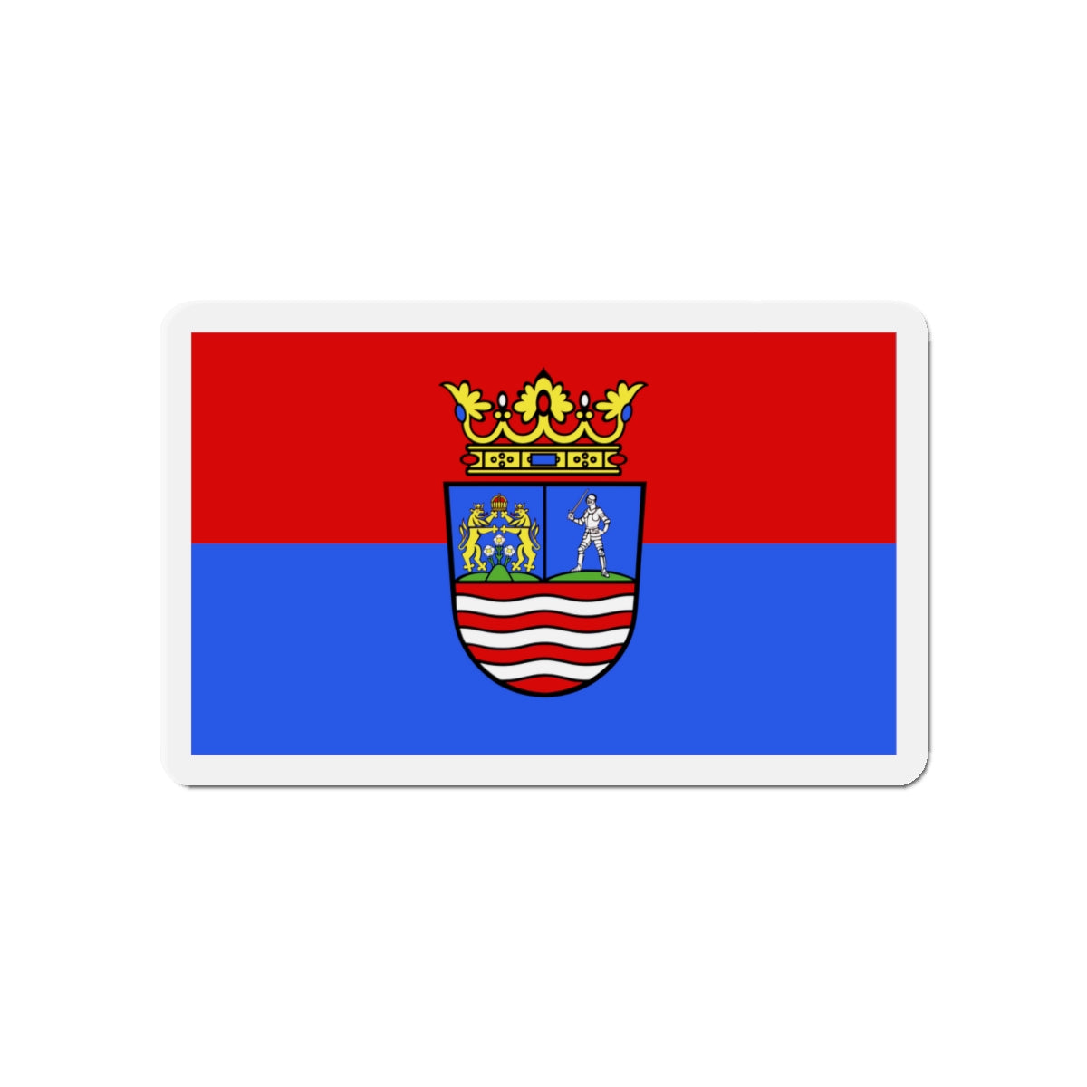 Flag of Győr Moson Sopron County Hungary - Die-Cut Magnet-4" x 4"-The Sticker Space