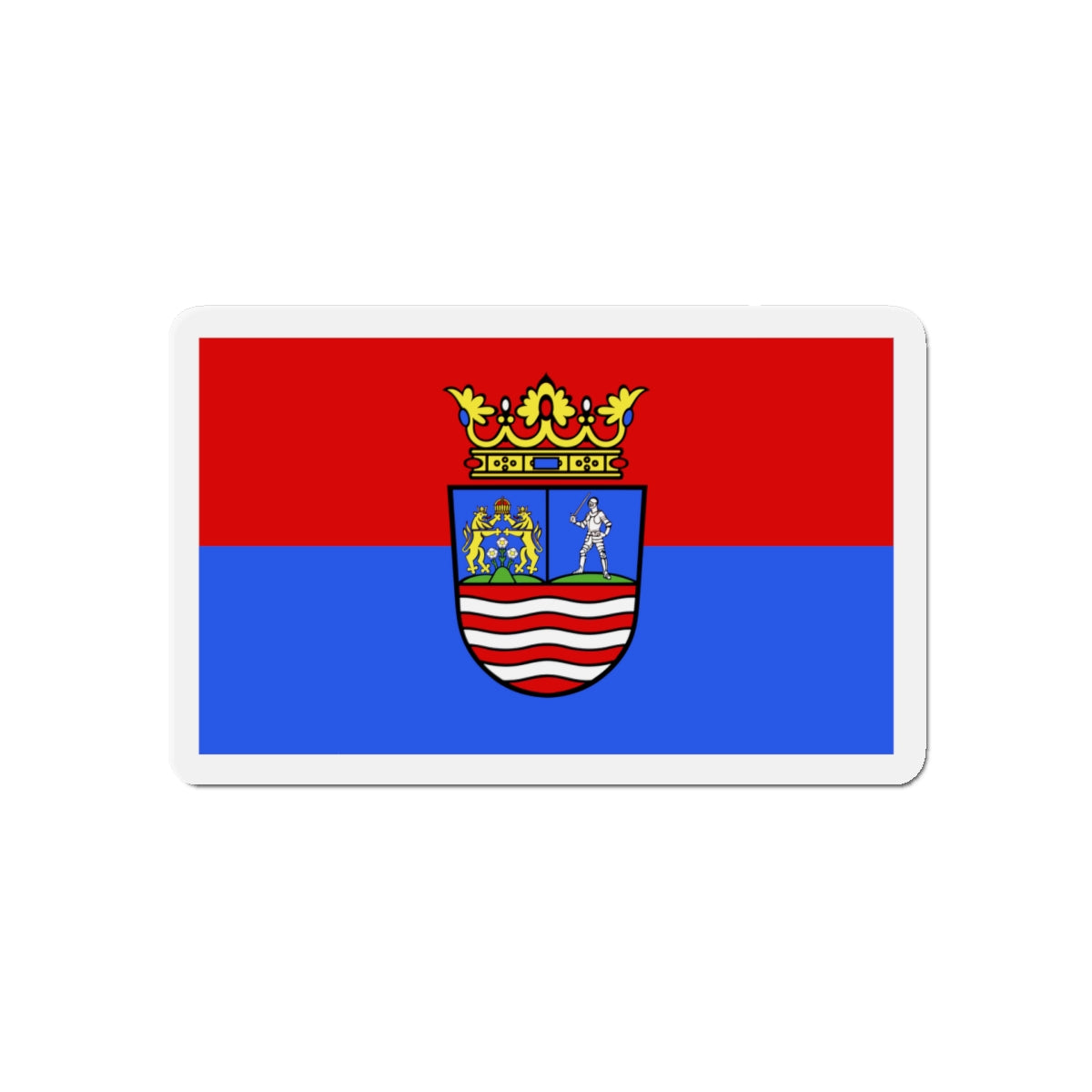 Flag of Győr Moson Sopron County Hungary - Die-Cut Magnet-5" x 5"-The Sticker Space