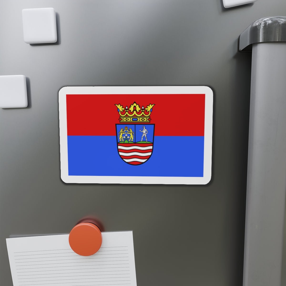 Flag of Győr Moson Sopron County Hungary - Die-Cut Magnet-The Sticker Space