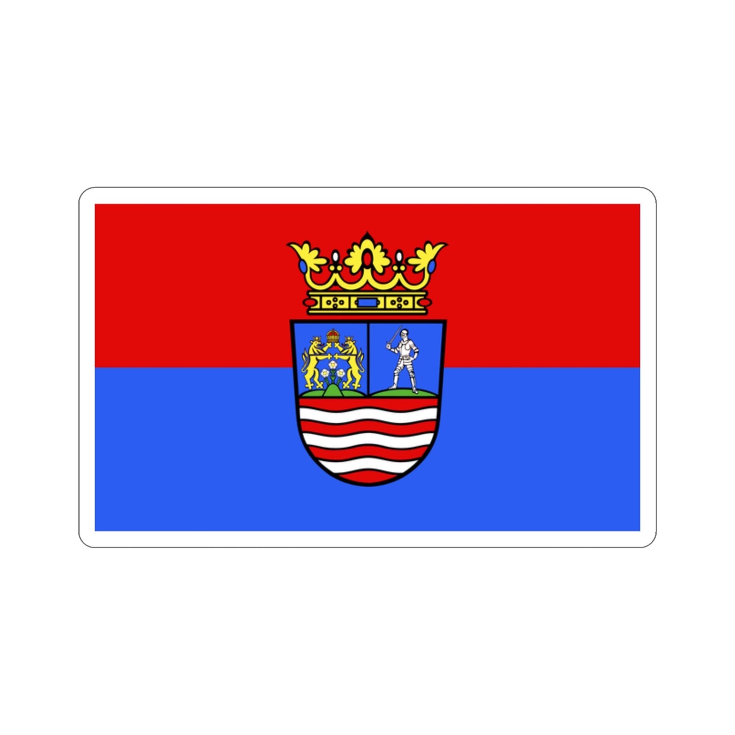 Flag of Győr Moson Sopron County Hungary STICKER Vinyl Die-Cut Decal-2 Inch-The Sticker Space