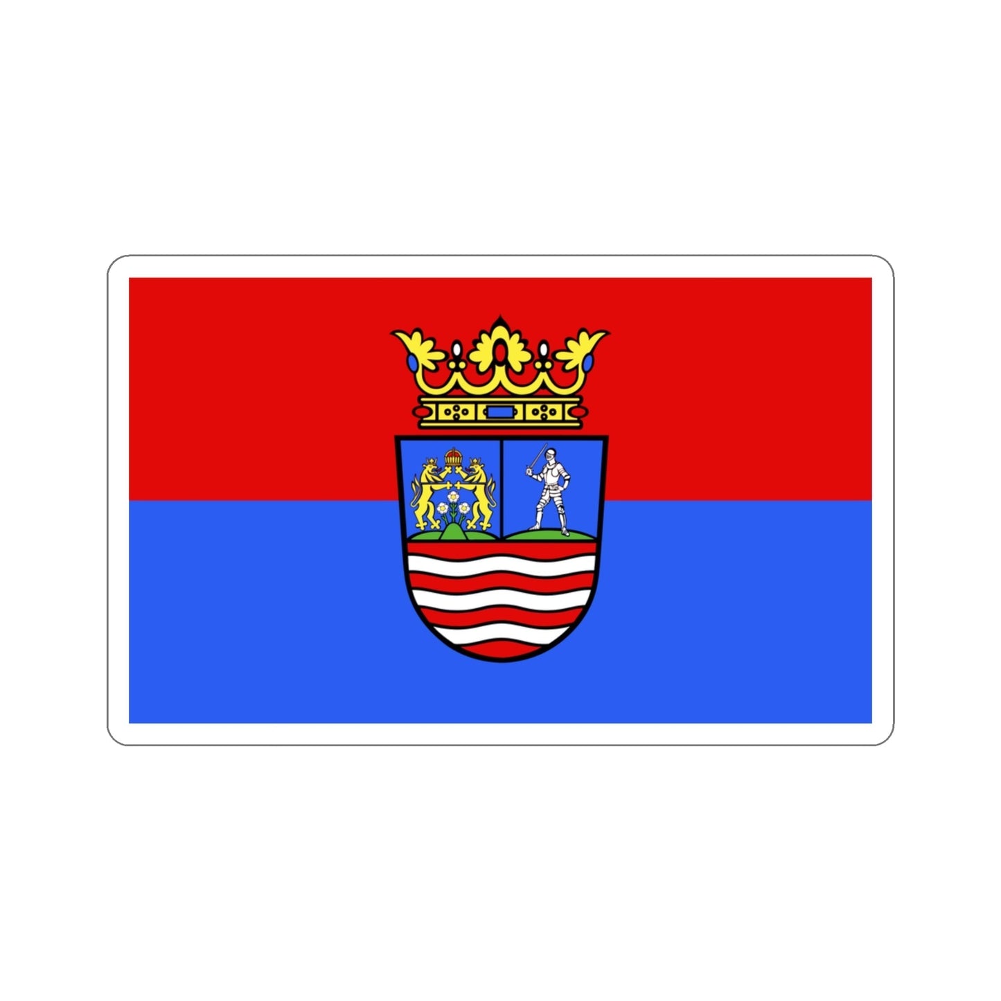 Flag of Győr Moson Sopron County Hungary STICKER Vinyl Die-Cut Decal-3 Inch-The Sticker Space