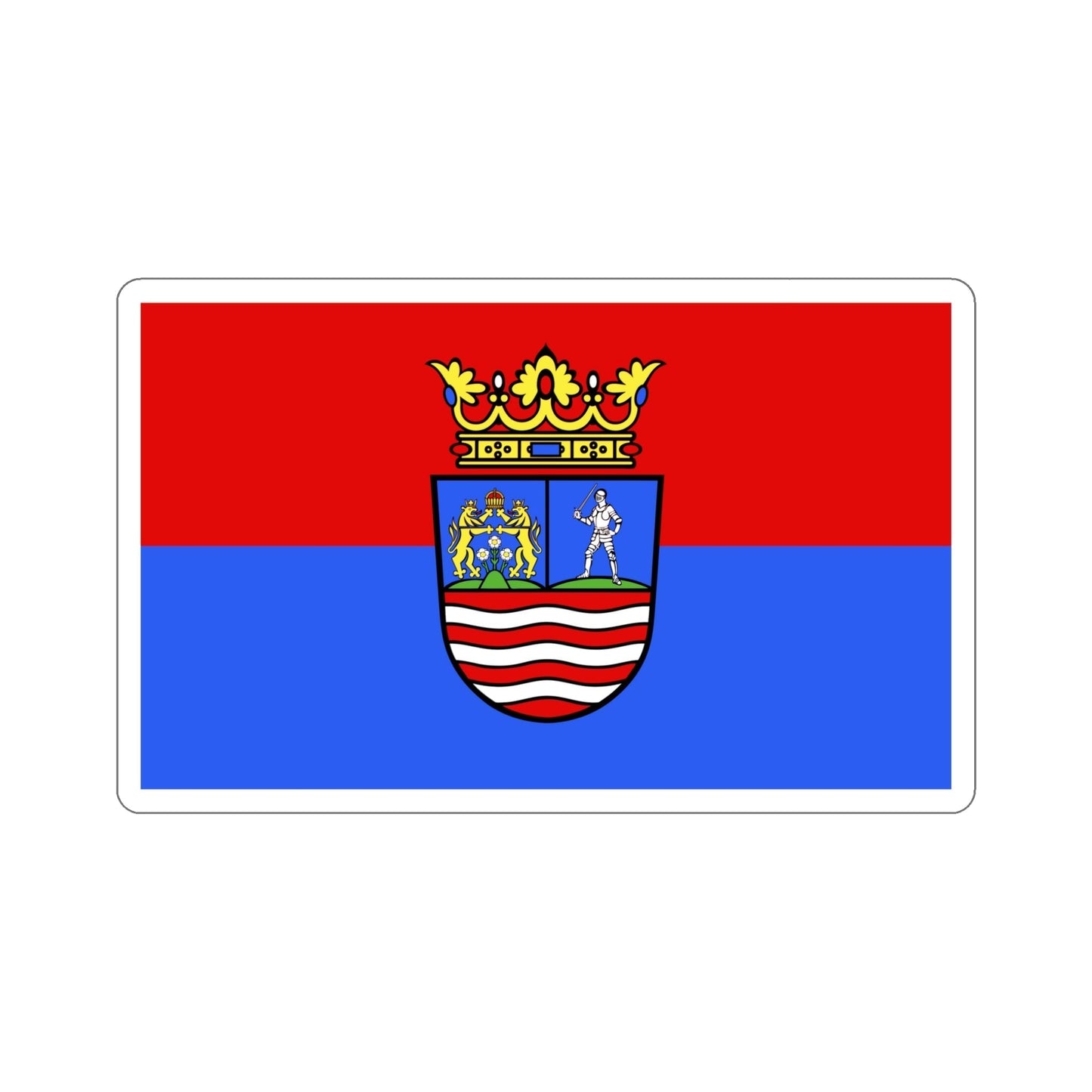 Flag of Győr Moson Sopron County Hungary STICKER Vinyl Die-Cut Decal-5 Inch-The Sticker Space