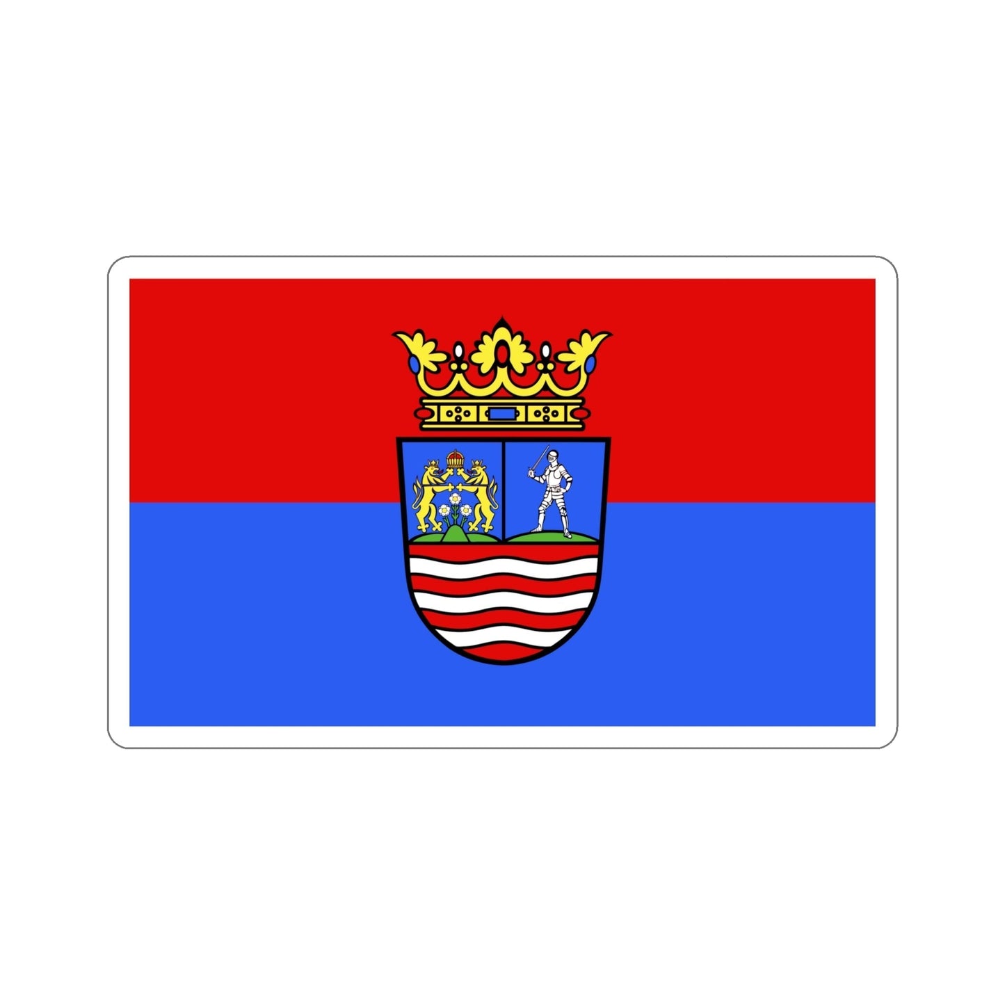 Flag of Győr Moson Sopron County Hungary STICKER Vinyl Die-Cut Decal-6 Inch-The Sticker Space