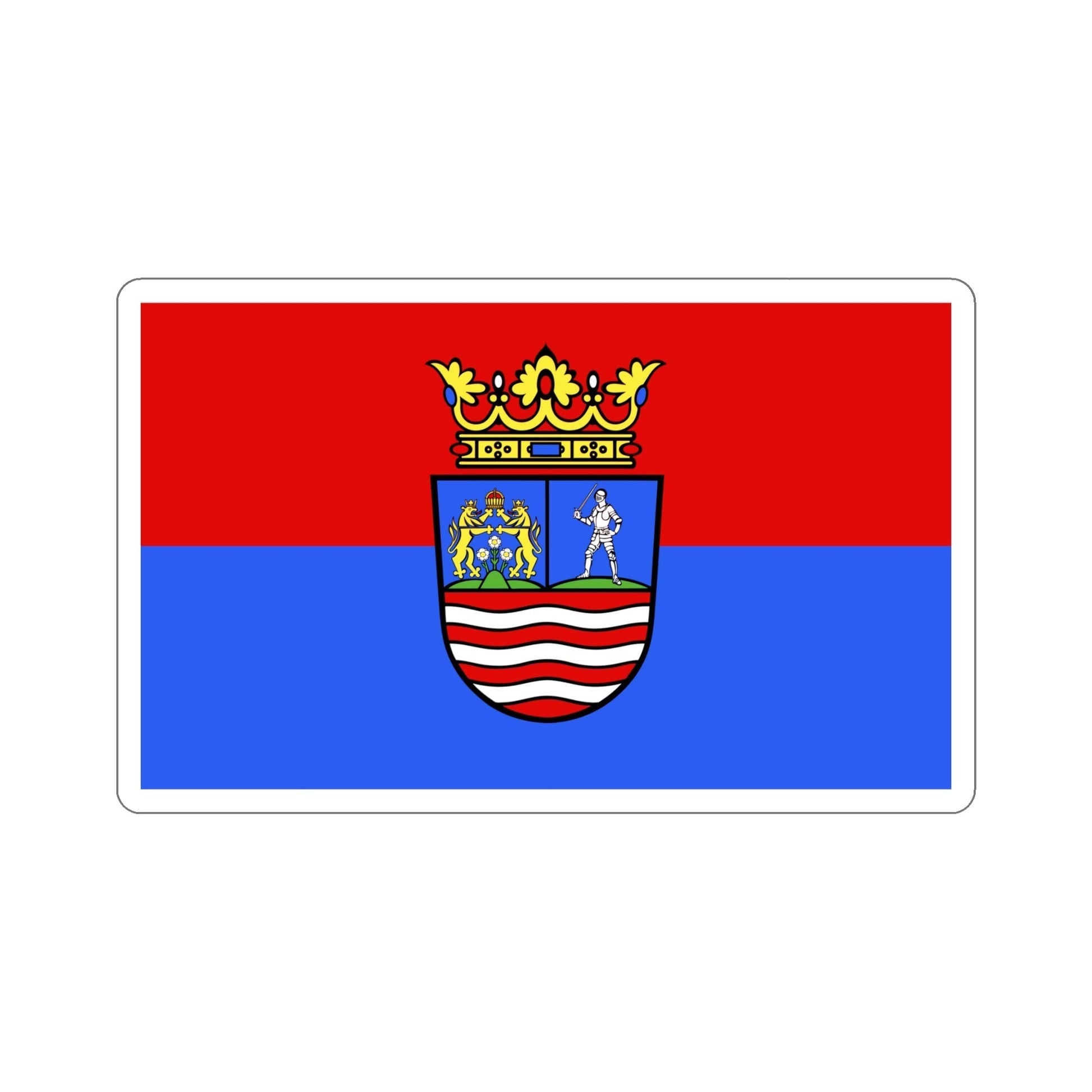 Flag of Győr Moson Sopron County Hungary STICKER Vinyl Die-Cut Decal-6 Inch-The Sticker Space