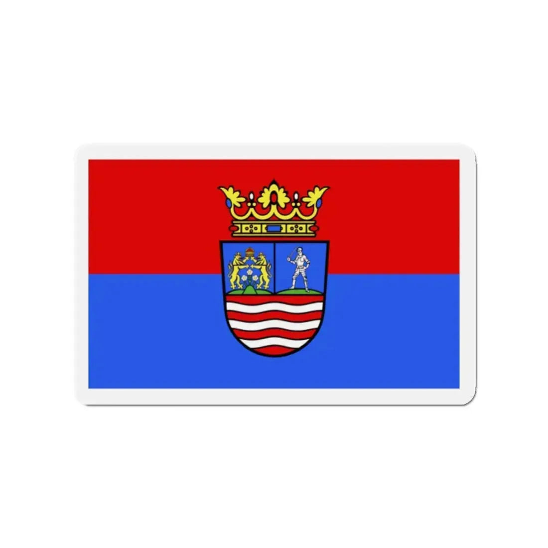 Flag of Győr Moson Sopron County Hungary - Refrigerator Magnet 2 Inch - The Sticker Space