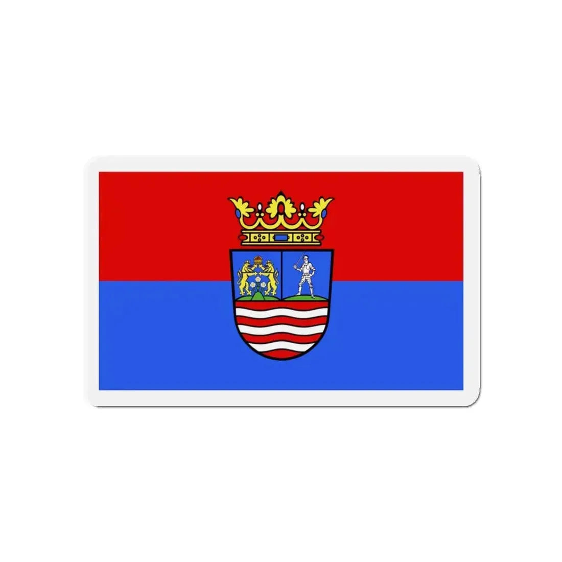 Flag of Győr Moson Sopron County Hungary - Refrigerator Magnet 4 Inch - The Sticker Space