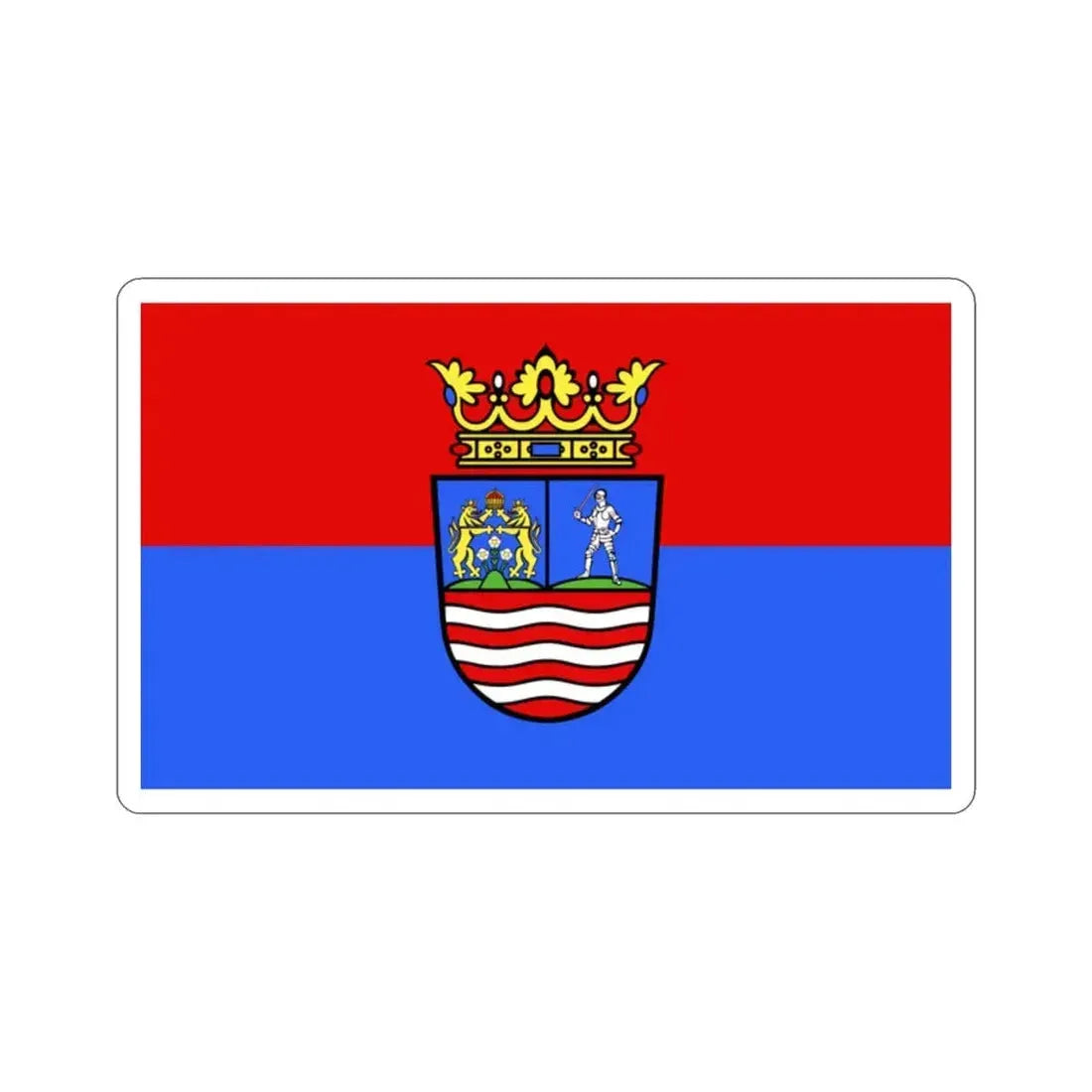 Flag of Győr Moson Sopron County Hungary STICKER Vinyl Die-Cut Decal 2 Inch - The Sticker Space