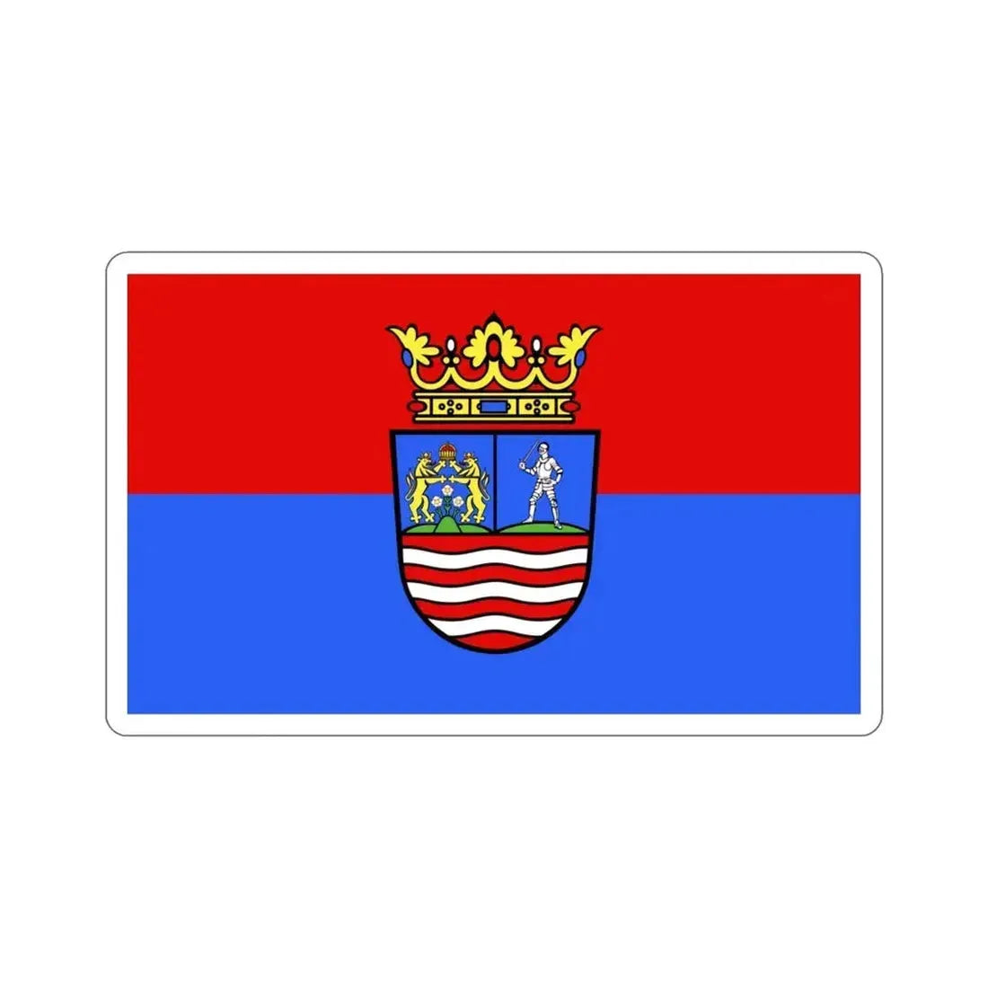Flag of Győr Moson Sopron County Hungary STICKER Vinyl Die-Cut Decal 3 Inch - The Sticker Space