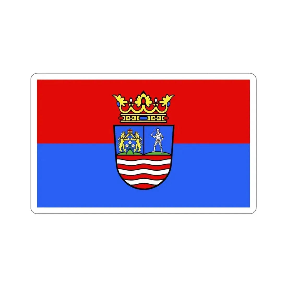 Flag of Győr Moson Sopron County Hungary STICKER Vinyl Die-Cut Decal 4 Inch - The Sticker Space