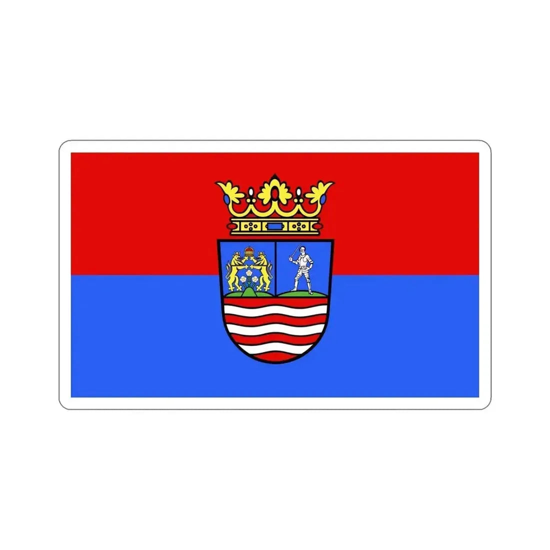 Flag of Győr Moson Sopron County Hungary STICKER Vinyl Die-Cut Decal 5 Inch - The Sticker Space