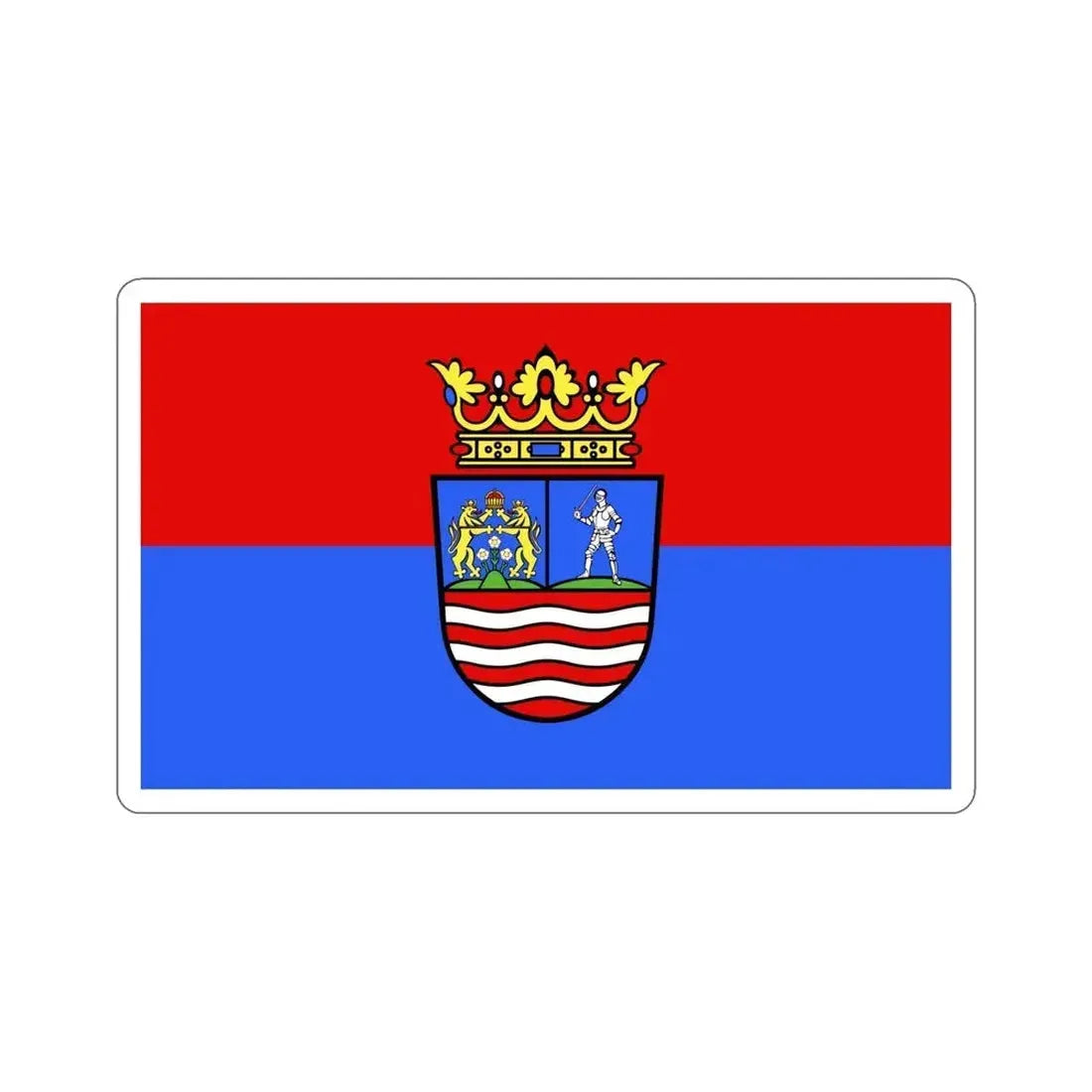 Flag of Győr Moson Sopron County Hungary STICKER Vinyl Die-Cut Decal 6 Inch - The Sticker Space