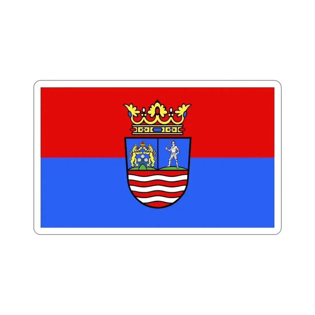 Flag of Győr Moson Sopron County Hungary STICKER Vinyl Die-Cut Decal - The Sticker Space