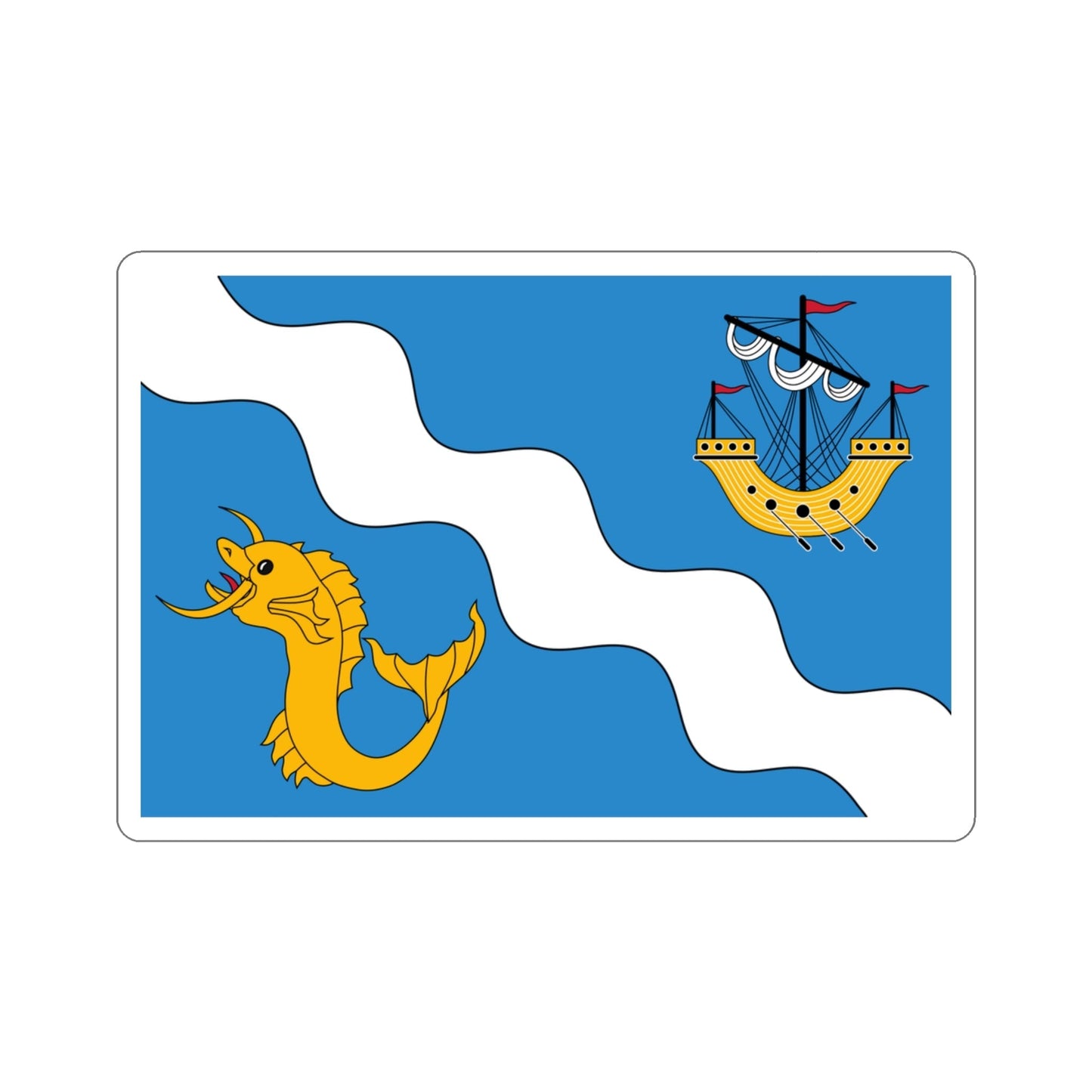 Flag of Gżira Malta STICKER Vinyl Die-Cut Decal-3 Inch-The Sticker Space